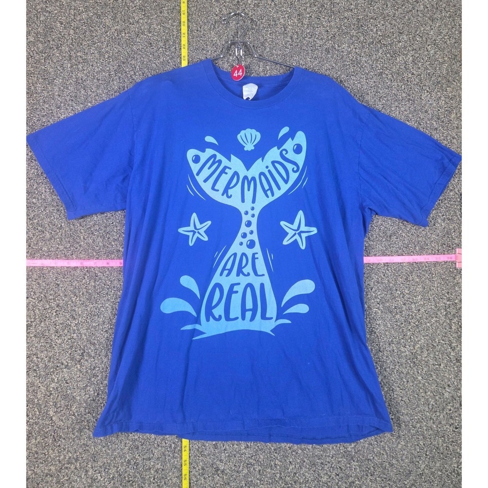 Port & Company Graphic T-Shirt Women XL Blue Mermaids Are Real Short Sleeve Tee